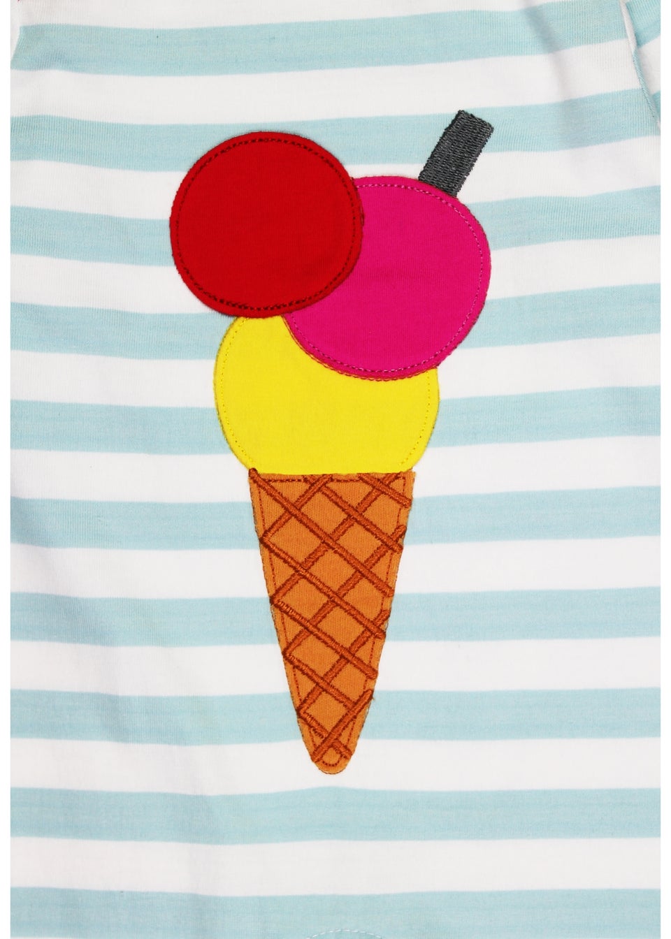 Toby Tiger Organic Blue Ice Cream Applique Sleepsuit (Newborn - 12 months)