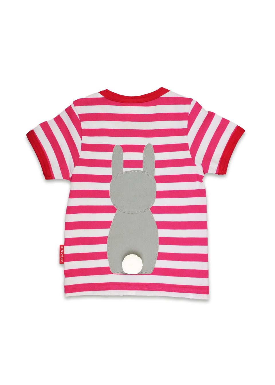 Toby Tiger Organic Pink Bunny Tail Applique T-Shirt (6 months - 8 years)