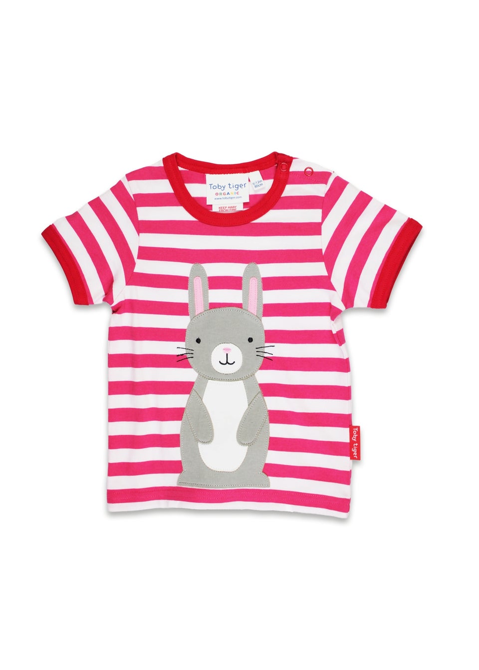 Toby Tiger Organic Pink Bunny Tail Applique T-Shirt (6 months - 8 years)