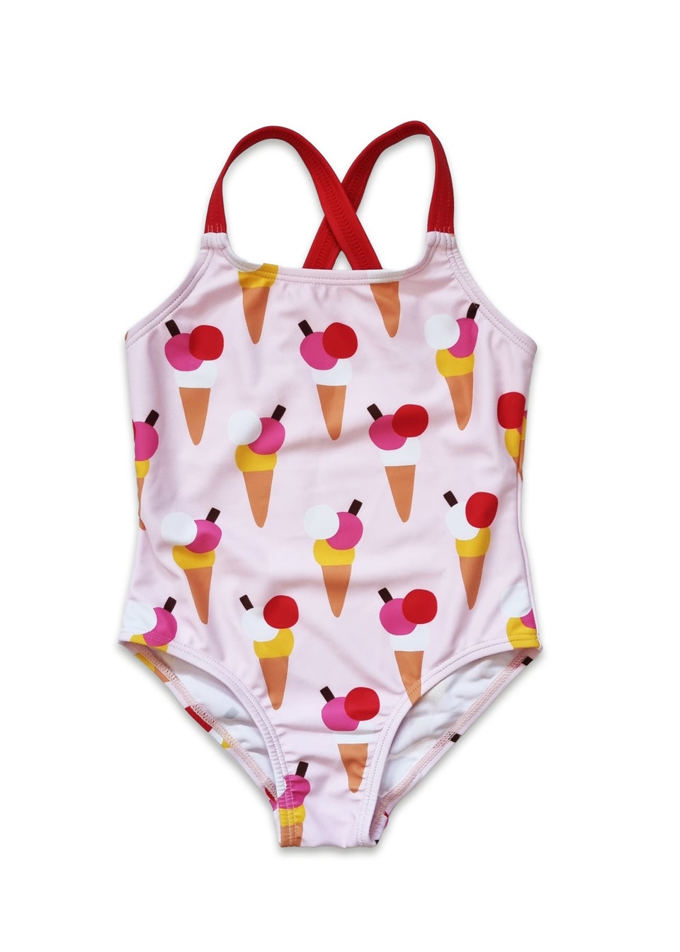 Toby Tiger Pink Ice Cream Print Kids Swimsuit (2 years - 8 years)