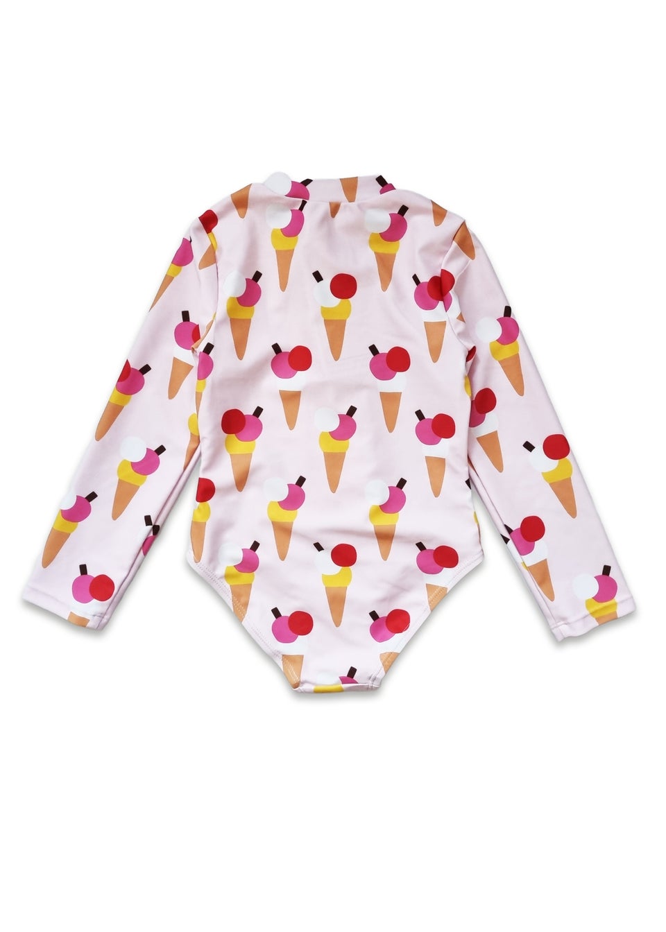 Toby Tiger Pink Ice Cream Print Kids Sleeved Swimsuit (2 years - 8 years)