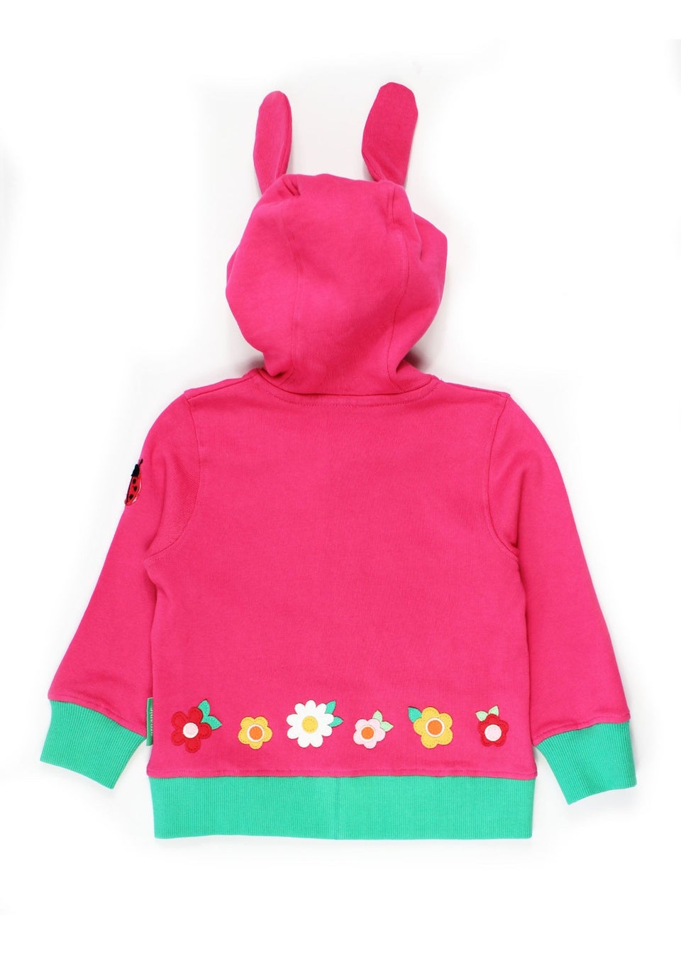 Toby Tiger Organic Pink Leaping Bunny Applique Hoodie (6 months - 6 years)