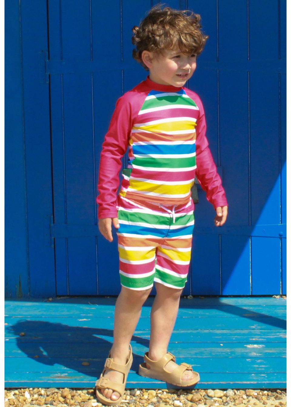 Toby Tiger Multi Colour Stripe Print Kids Swim Shorts (2 years - 8 years)