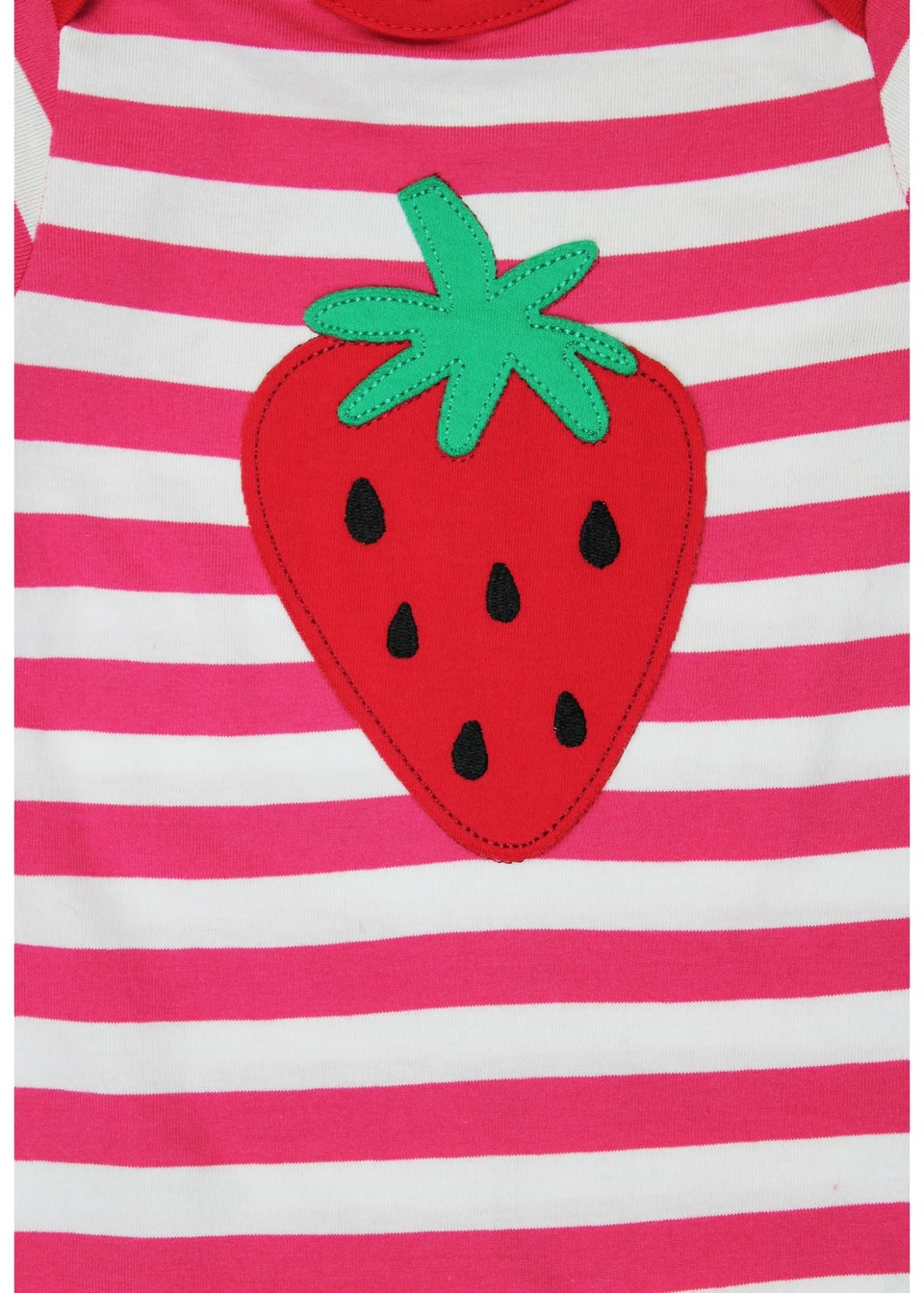Toby Tiger Organic Pink Strawberry Applique Sleepsuit (Newborn - 12 months)