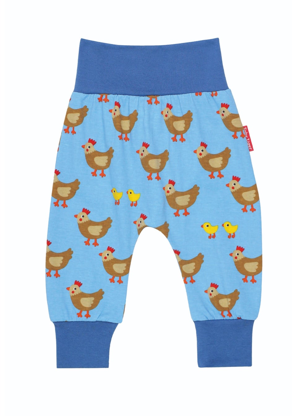 Toby Tiger Organic Blue Chicken Print Yoga Pants (Newborn - 3 years)