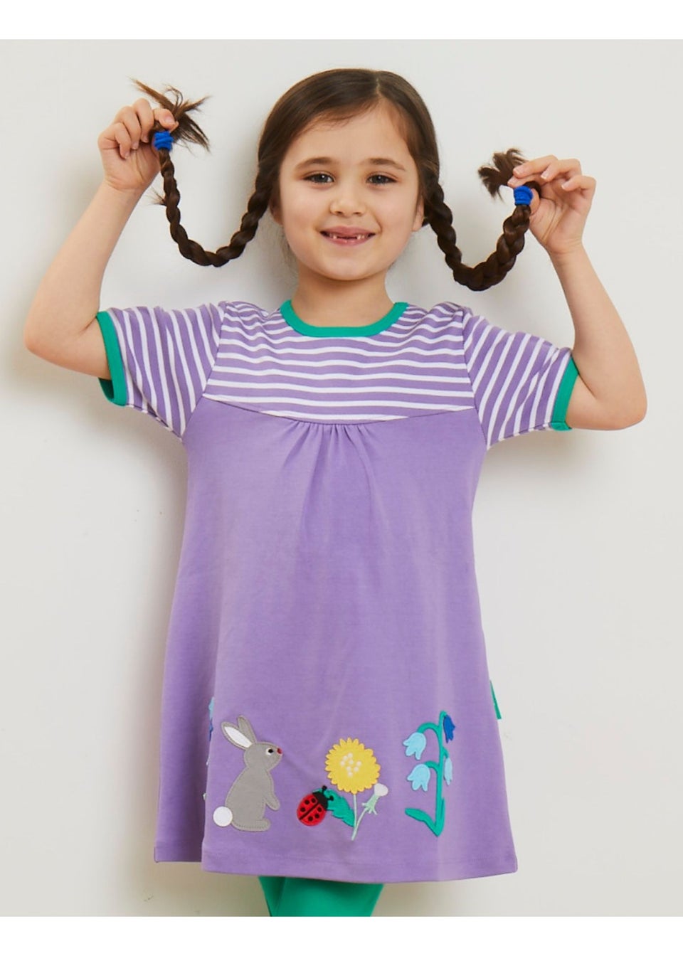 Toby Tiger Organic Purple Spring Applique Dress (6 months - 6 years)