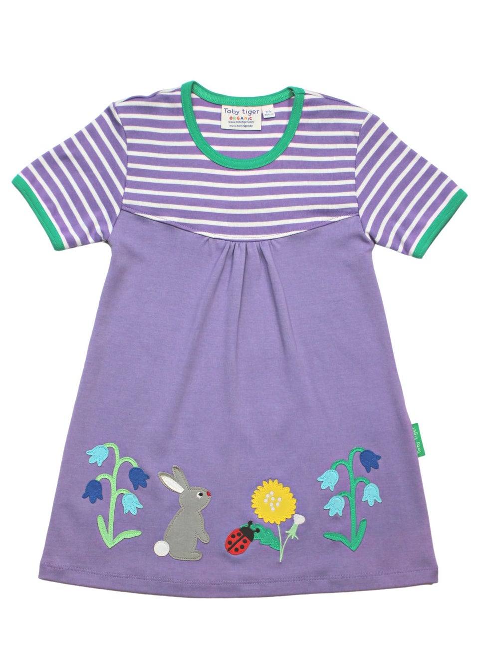 Toby Tiger Organic Purple Spring Applique Dress (6 months - 6 years)