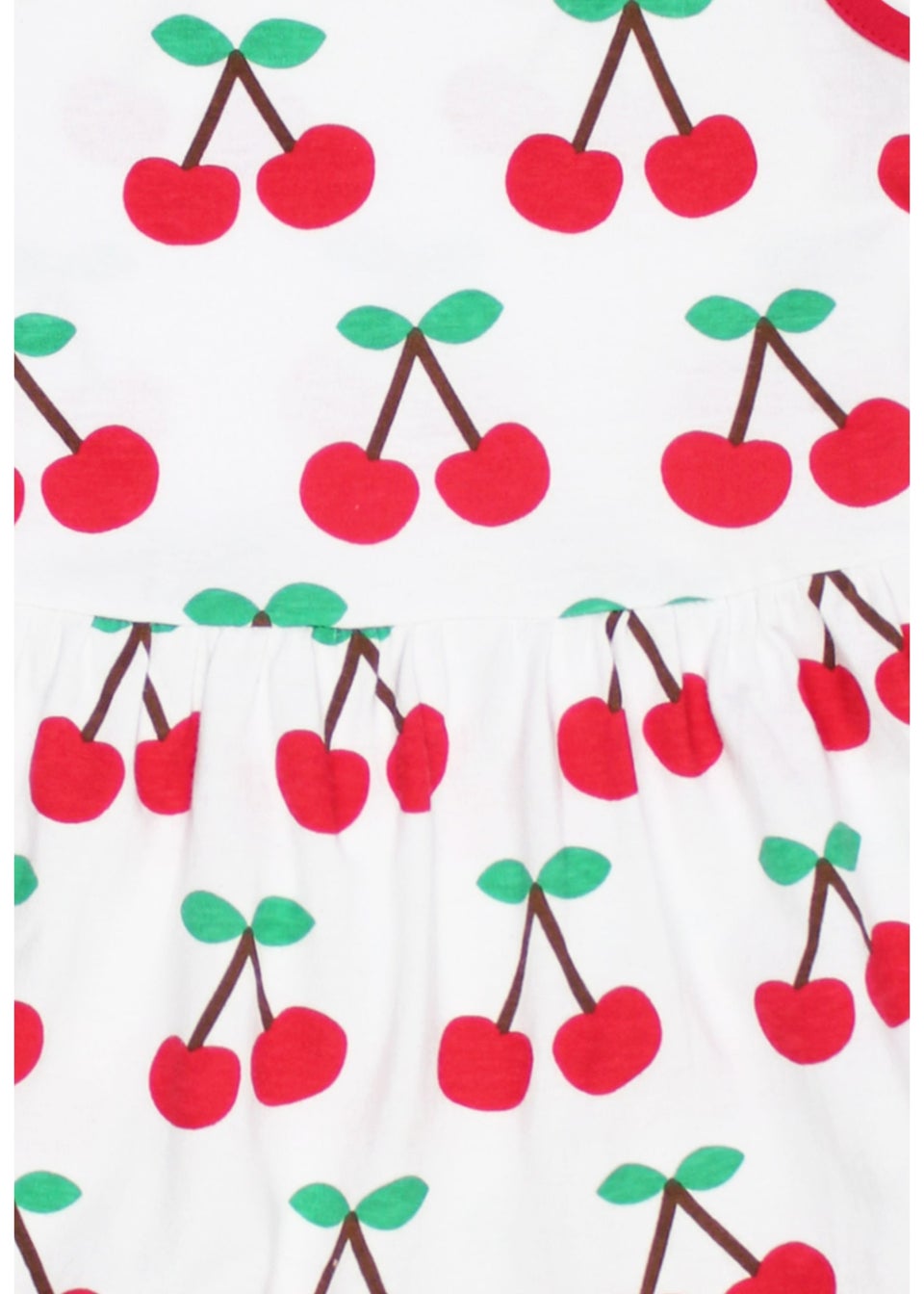 Toby Tiger Organic White Cherry Print Summer Dress (6 months - 6 years)