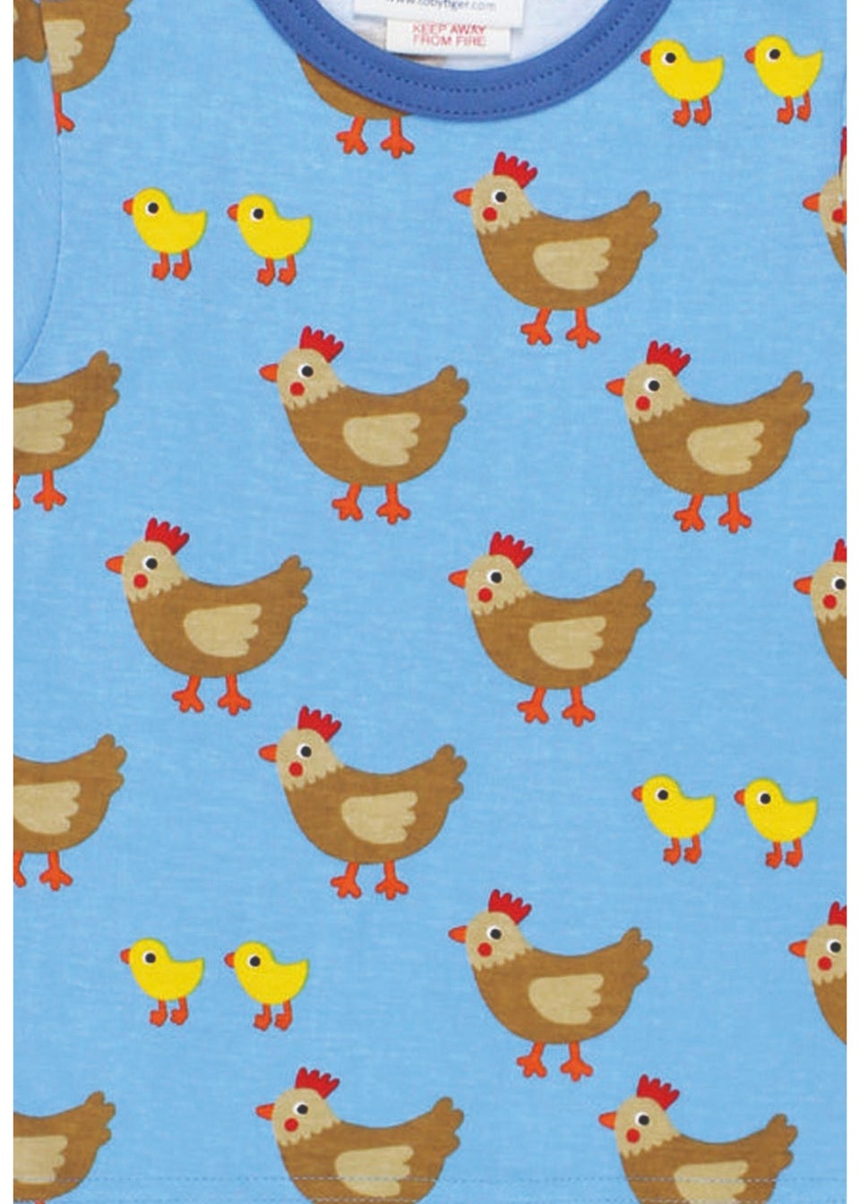 Toby Tiger Organic Blue Chicken Print T-Shirt (3 months - 8 years)