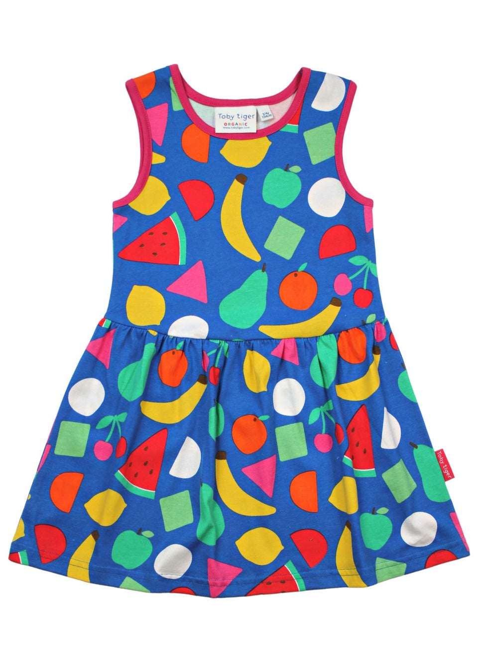 Toby Tiger Organic Multi Colour Fruit Print Summer Dress (6 months - 6 years)