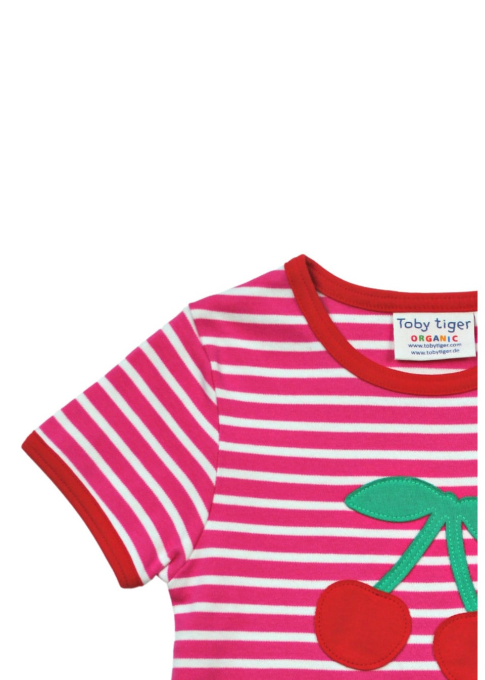 Toby Tiger Organic Pink Cherry Applique T-Shirt (6 months - 8 years)