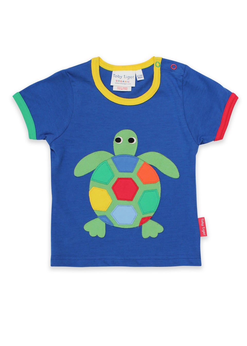 Toby Tiger Organic Blue Turtle Applique T-Shirt (3 months - 6 years)