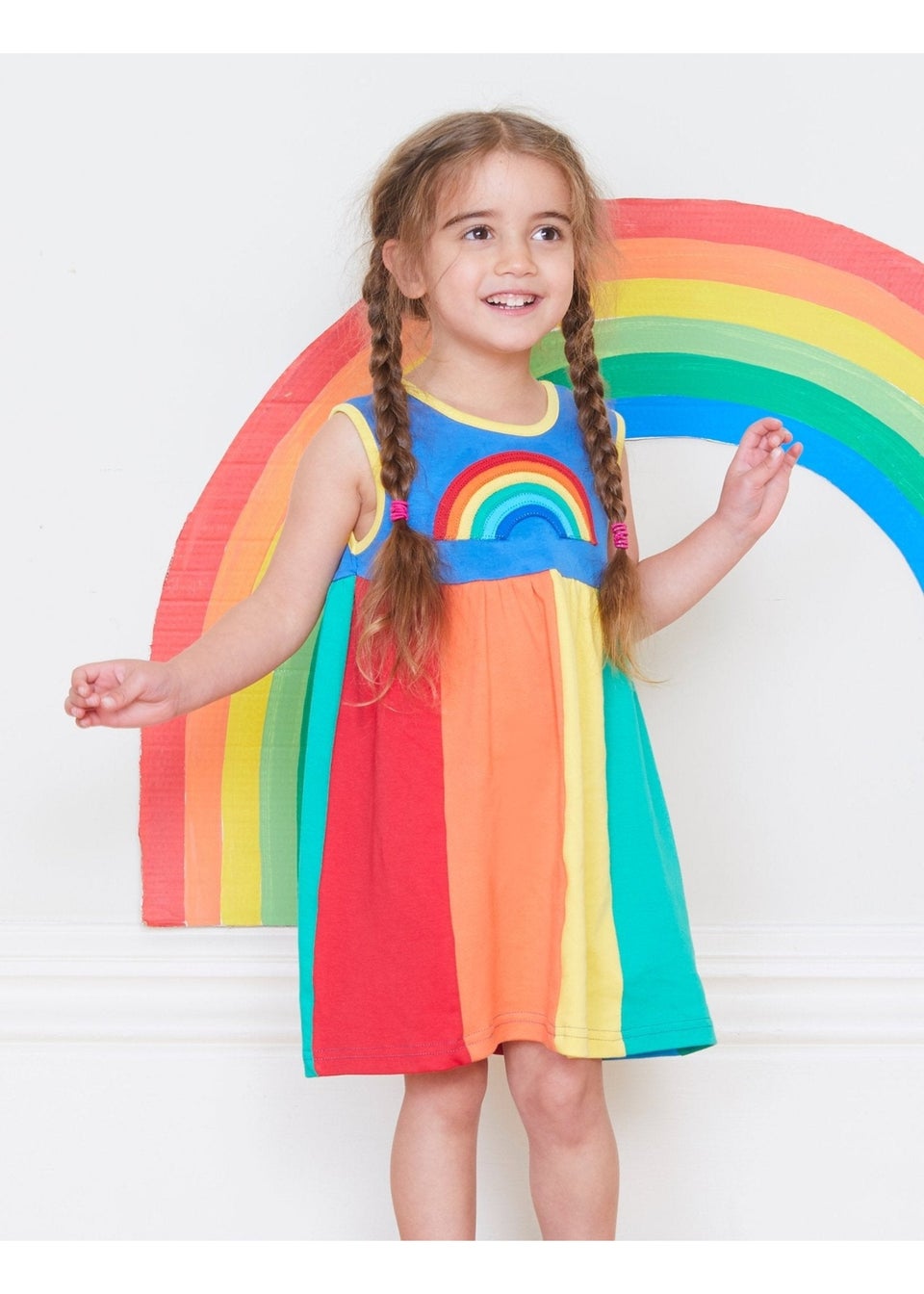 Toby Tiger Organic Multi Colour Stripe Pinafore Dress (6 months - 6 years)