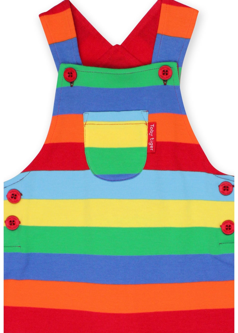 Toby Tiger Organic Multi Colour Stripe Dungarees (3  months - 4 years)