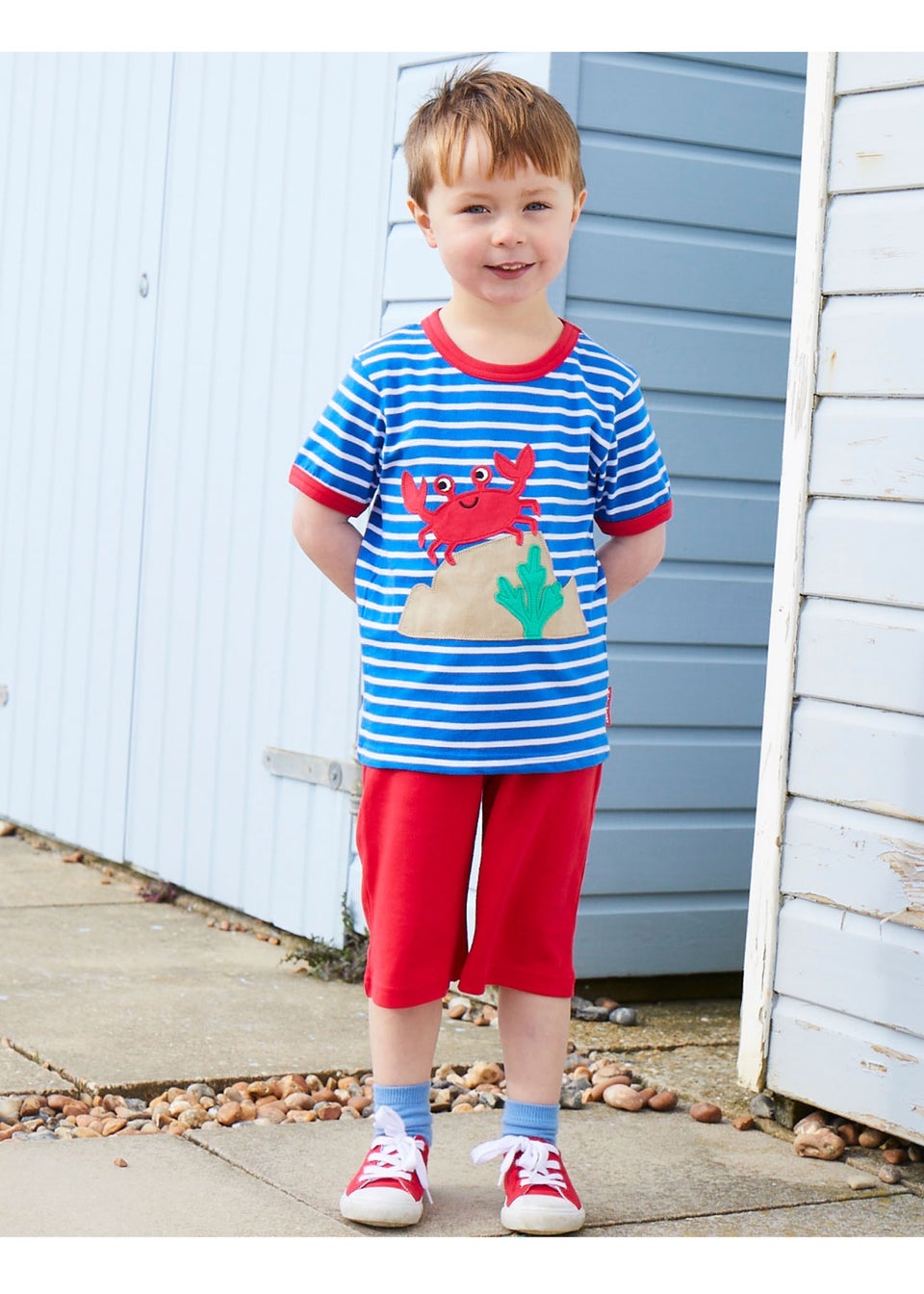 Toby Tiger Organic Blue Crab Applique T-Shirt (3 months - 6 years)
