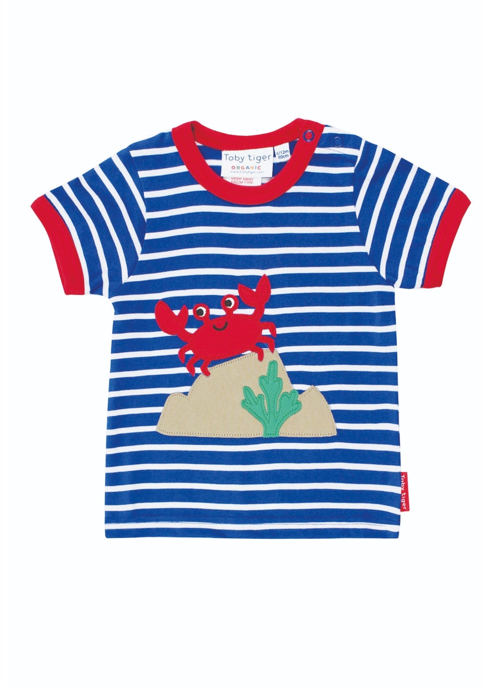 Toby Tiger Organic Blue Crab Applique T-Shirt (3 months - 6 years)