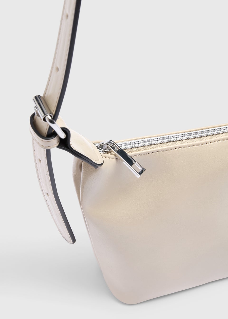 Cream PU Cross Body Bag