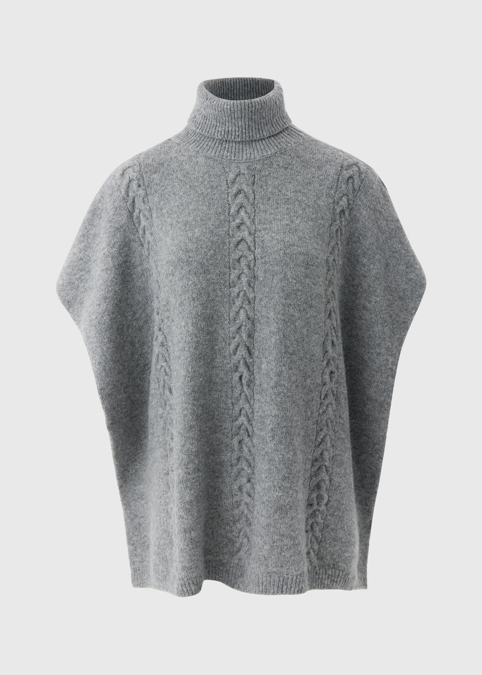 Grey Tassel Poncho
