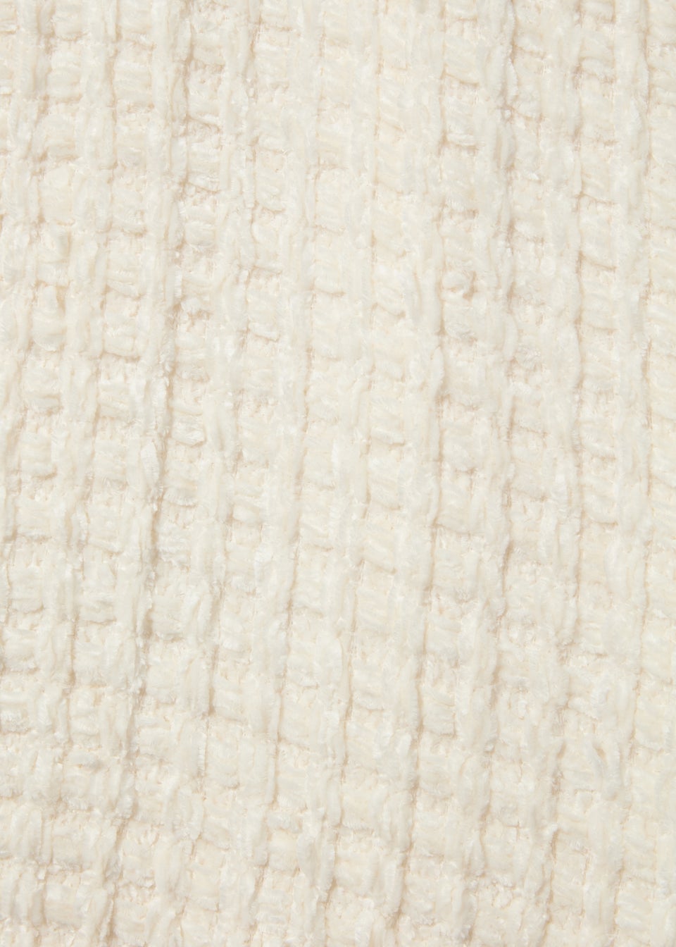 Cream Knit Chenille Throw