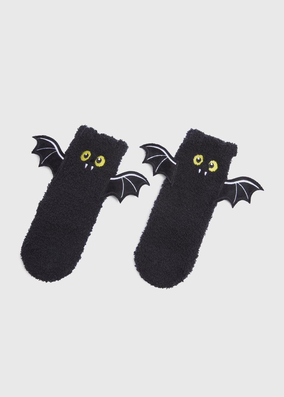 Kids Black Bat Fluffy Socks
