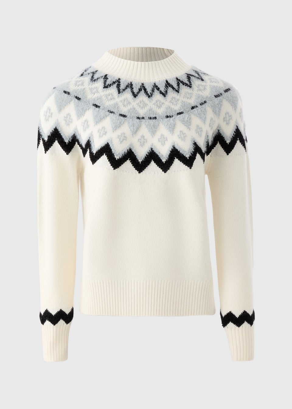 Cream Embellished Fairisle Jumper