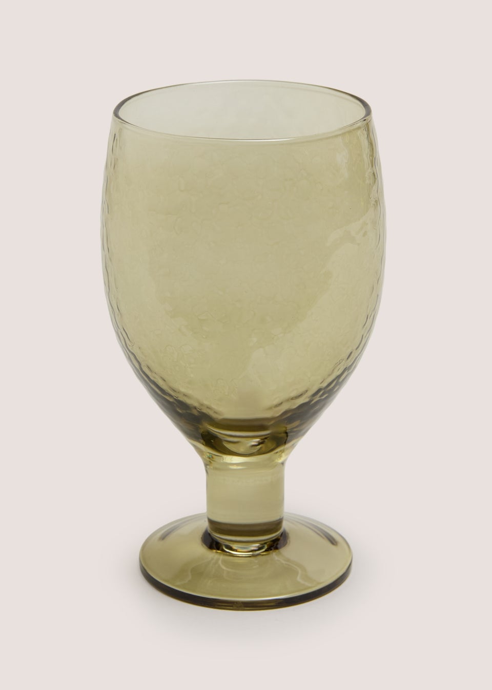 Green Hammered Wine Glass