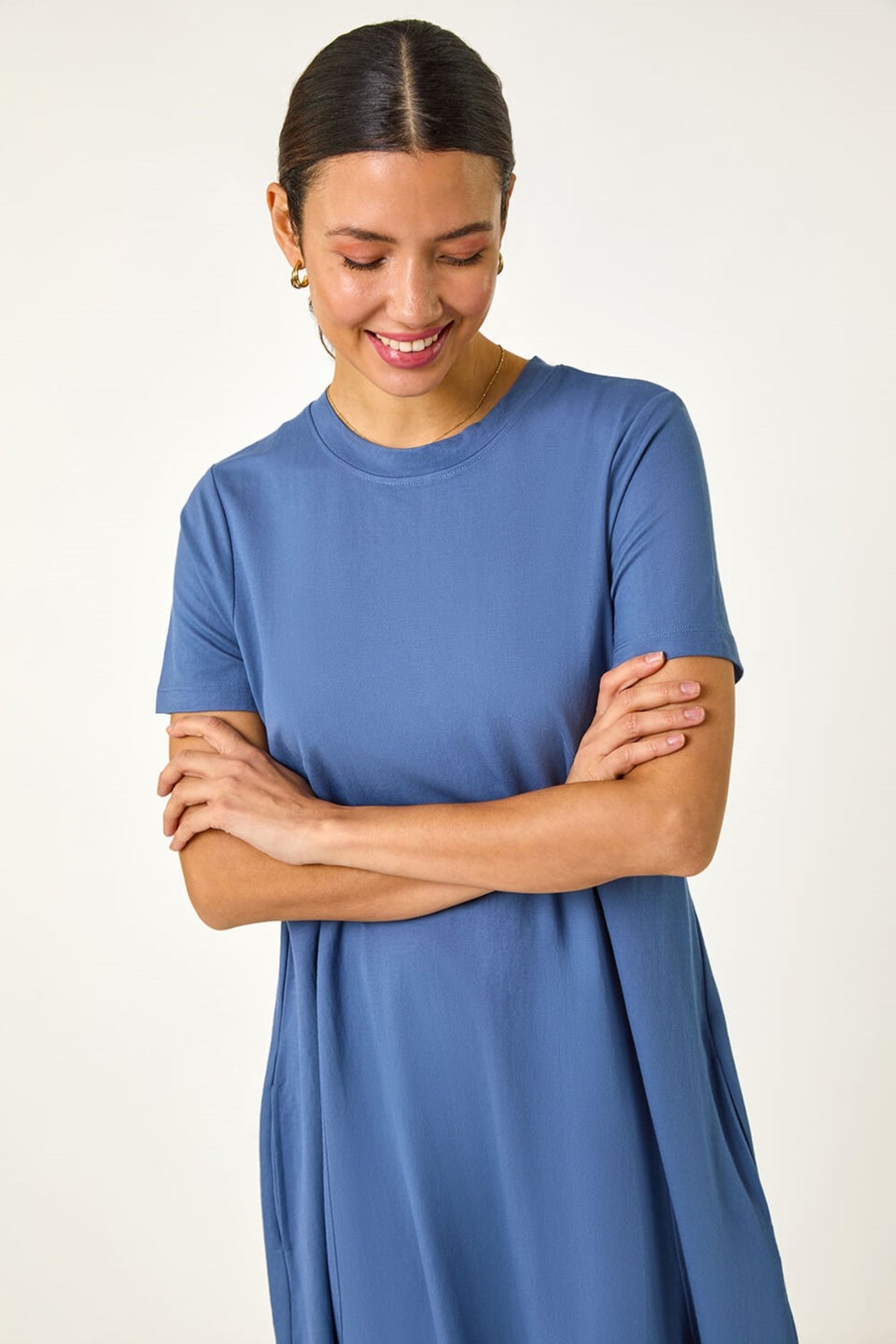Roman Blue Relaxed T-Shirt Jersey Dress