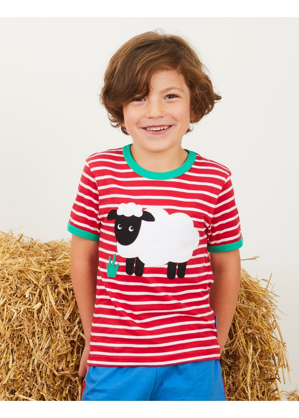 Toby Tiger Organic Red  Sheep Applique T-Shirt (3 months - 6 years)