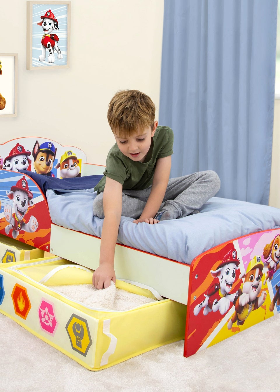 Paw Patrol Badges Toddler Bed with Storage