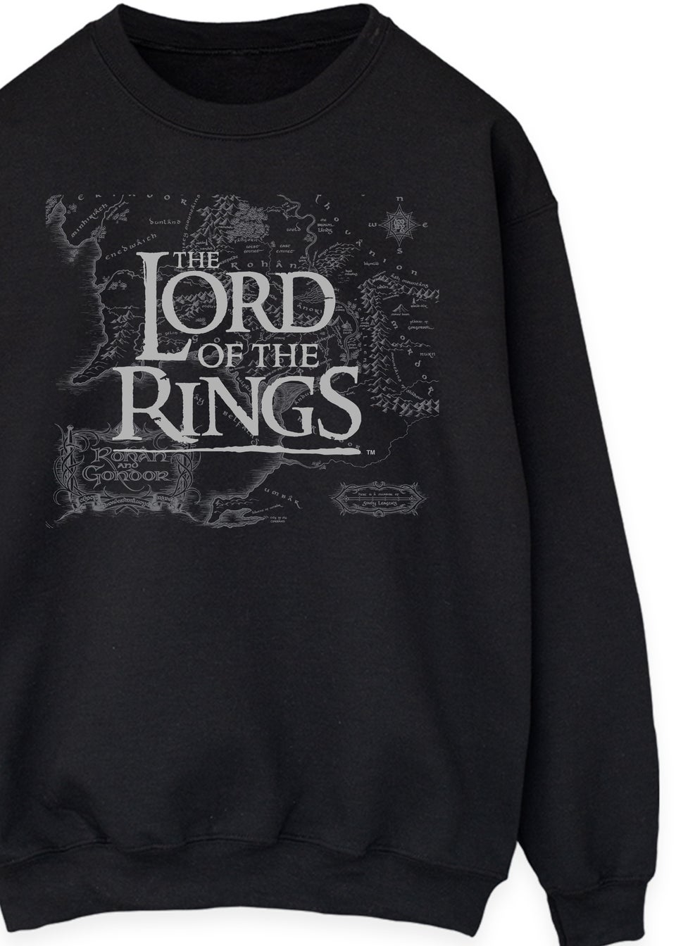 Lord Of The Rings Map Black Sweatshirt
