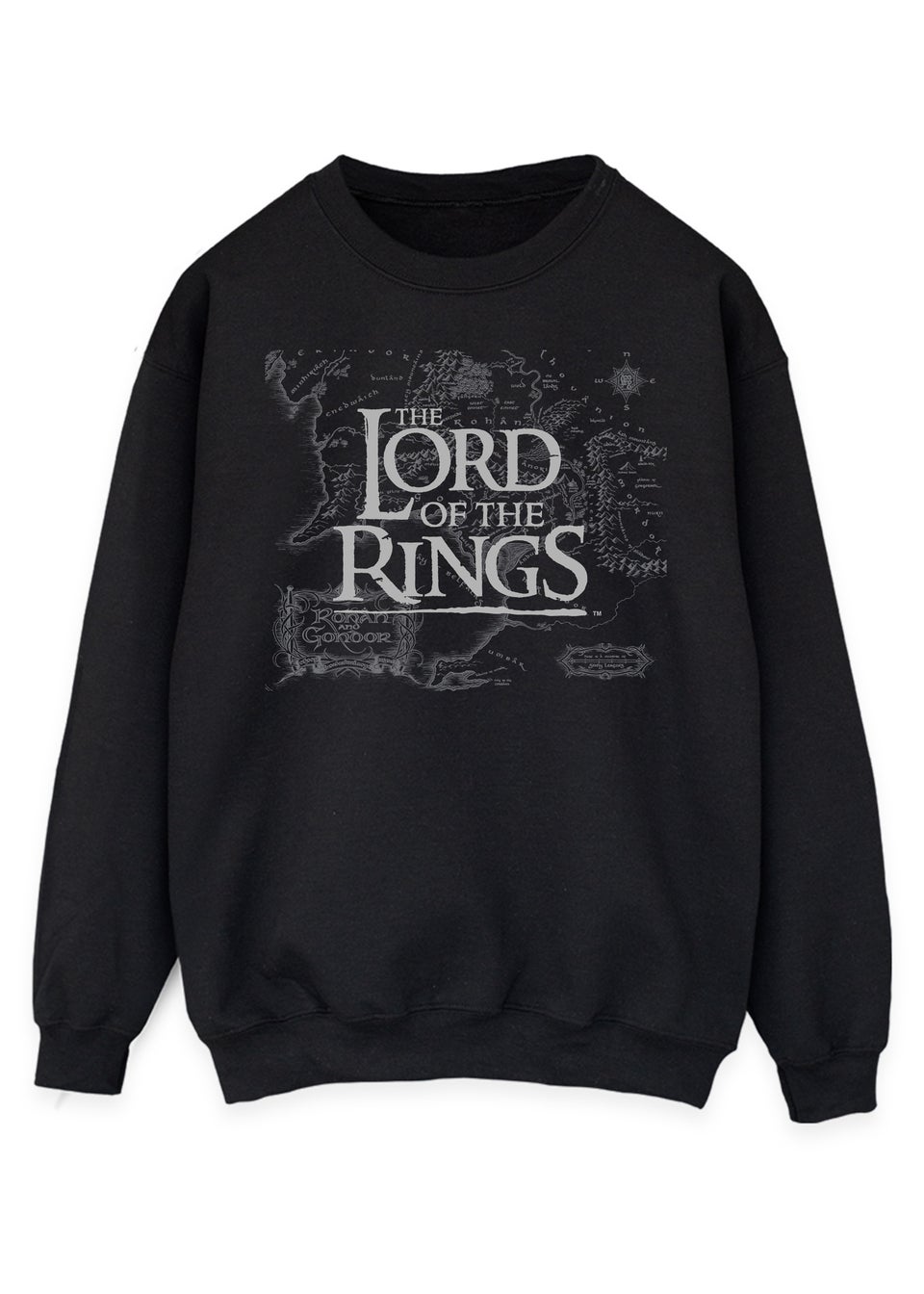 Lord Of The Rings Map Black Sweatshirt