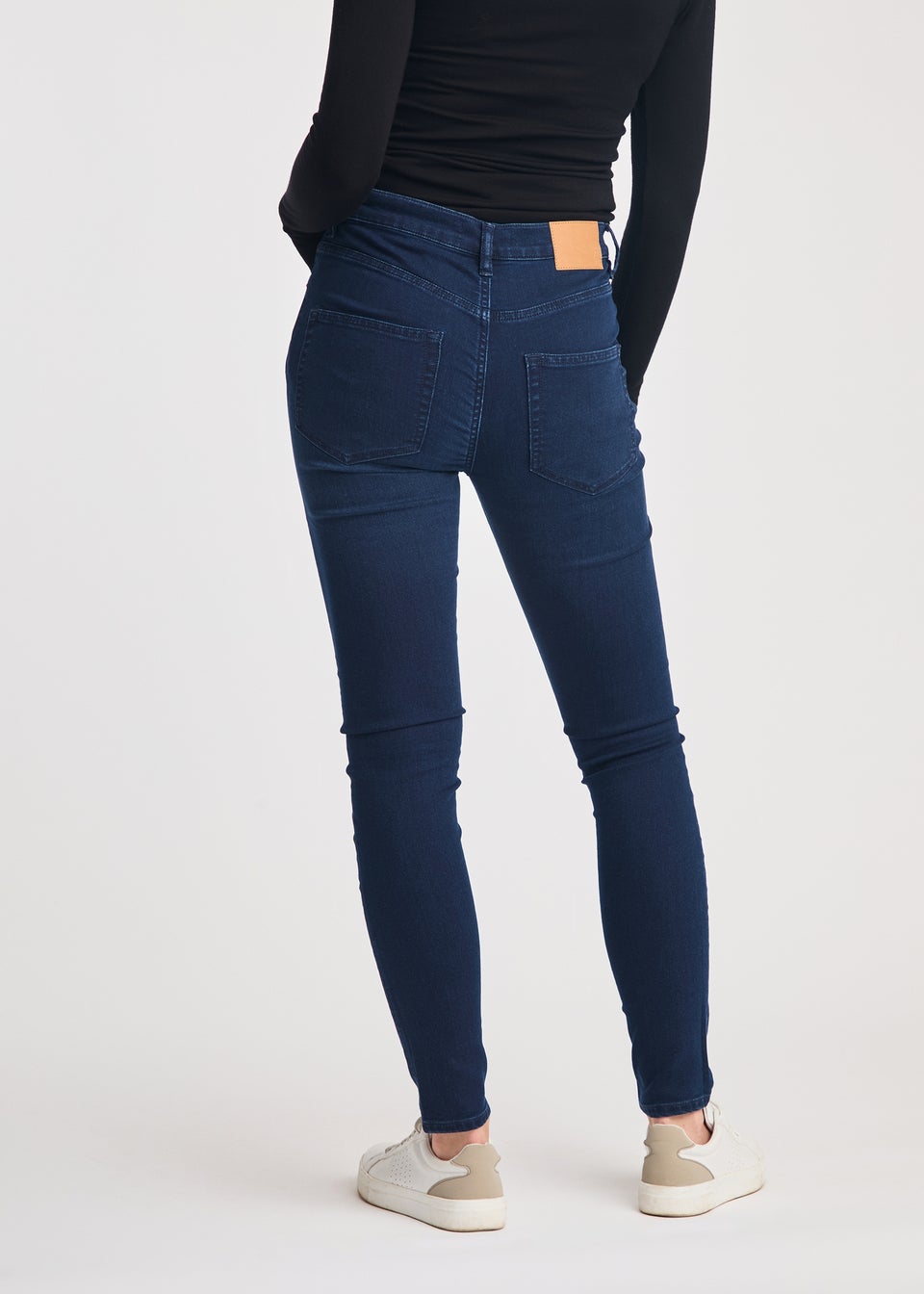 French Connection Blue Cotton Blend Stretch High Rise Skinny Denim Jeans
