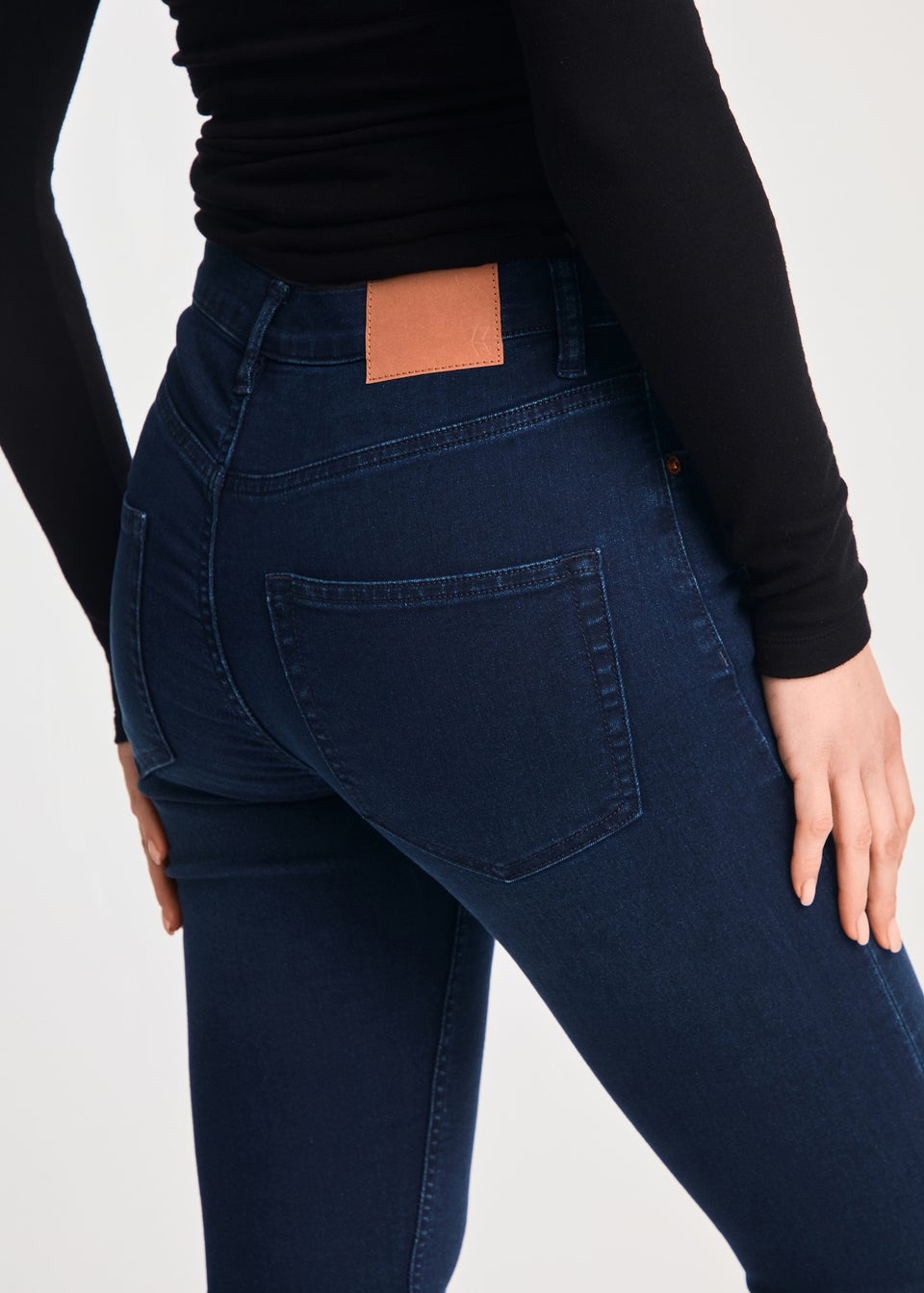 French Connection Blue Cotton Blend Stretch High Rise Skinny Denim Jeans