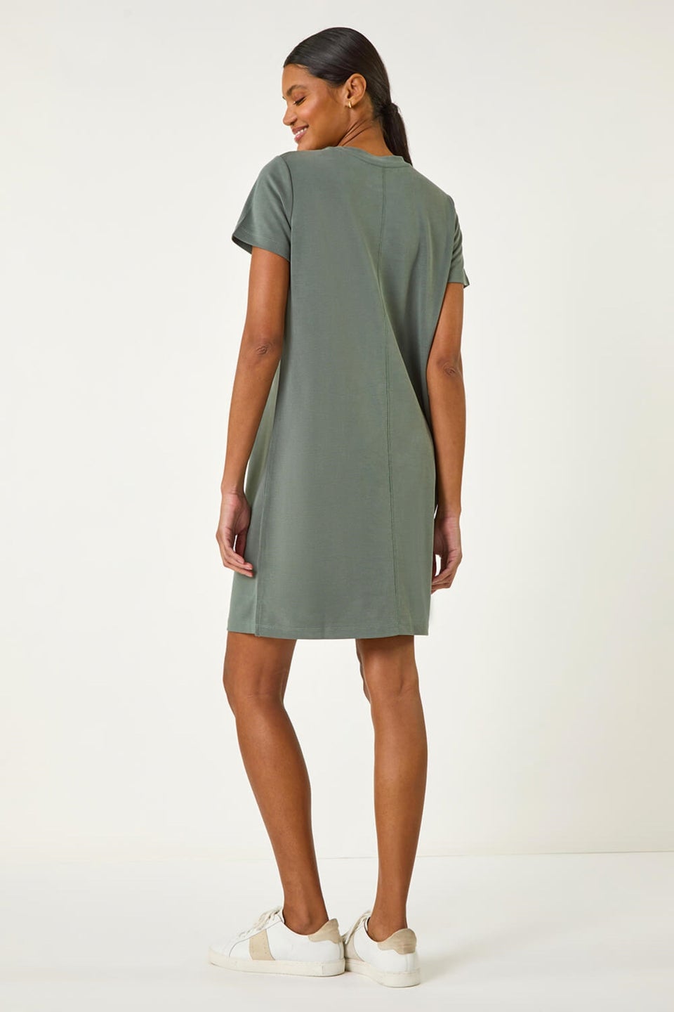 Roman Khaki Short Sleeve T-Shirt Dress
