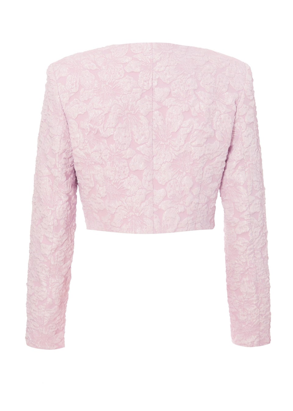 Quiz Pink Jacquard Crop Jacket