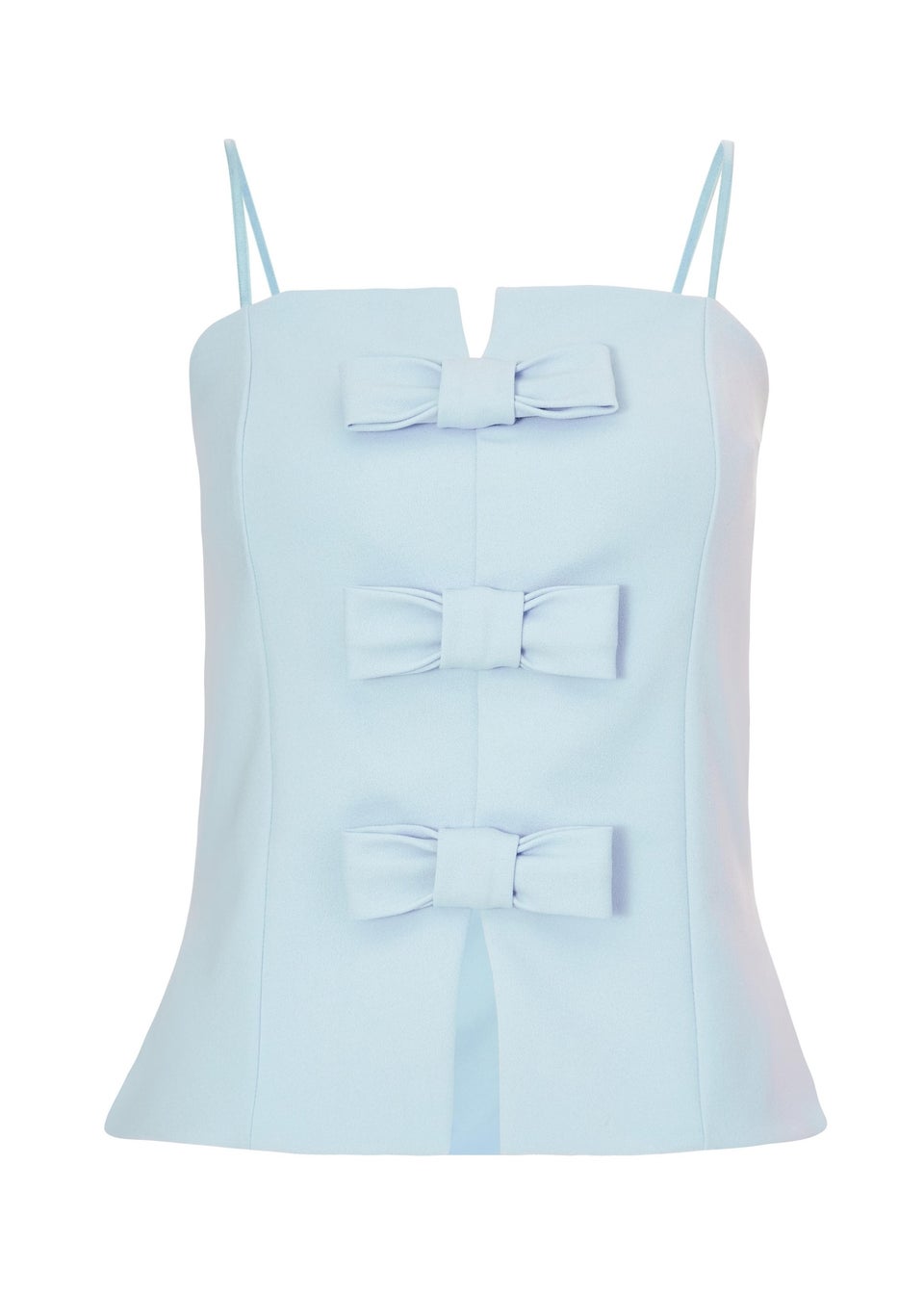 Quiz Blue Bow Front Strappy Top