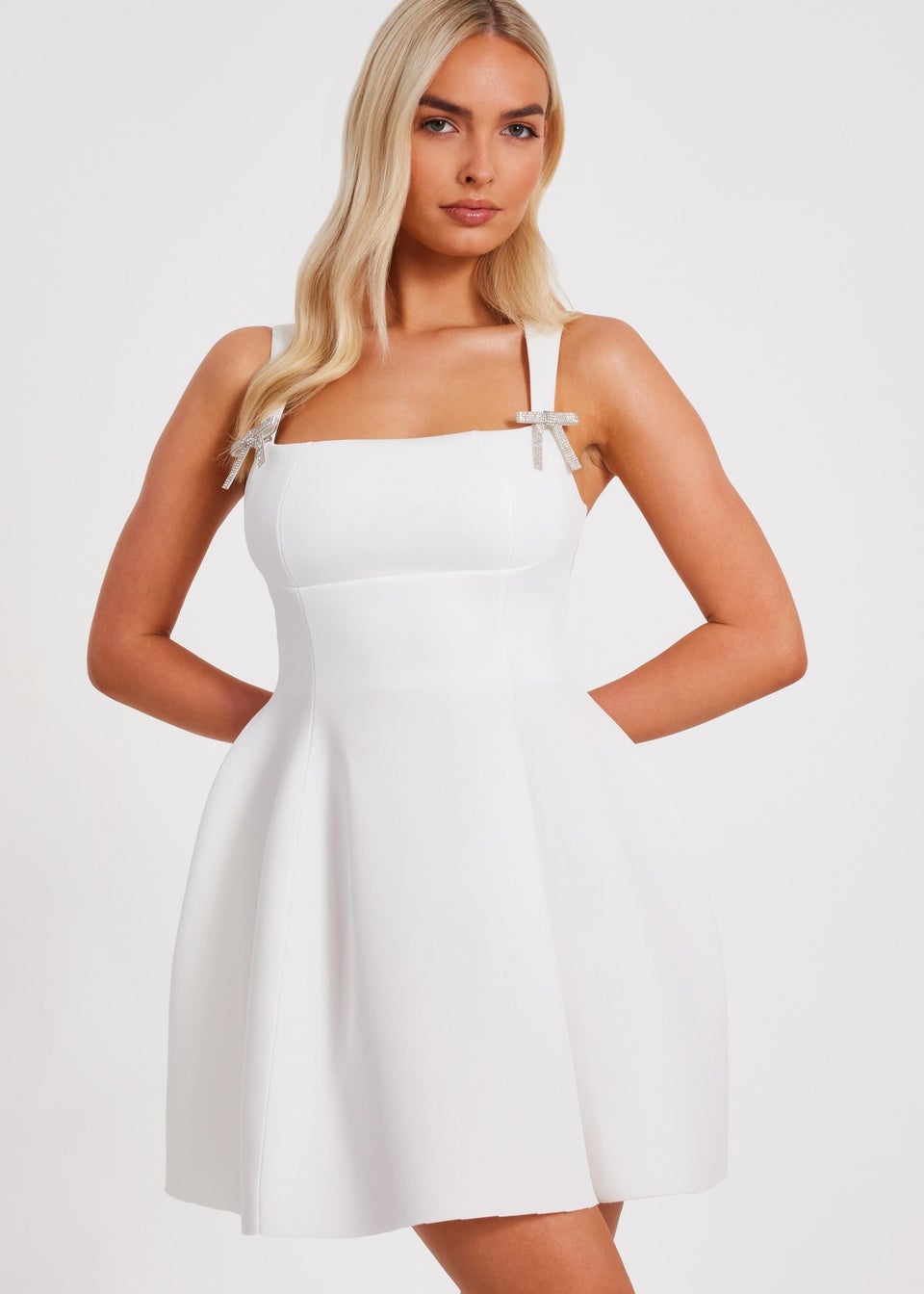 Quiz White A-Line Mini Dress