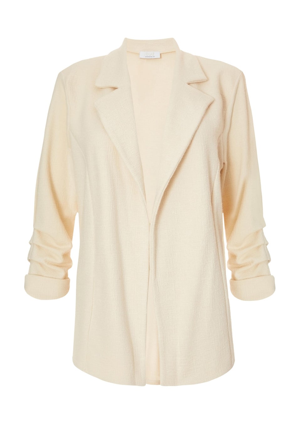 Quiz Stone Textured Ruched Sleeve Blazer
