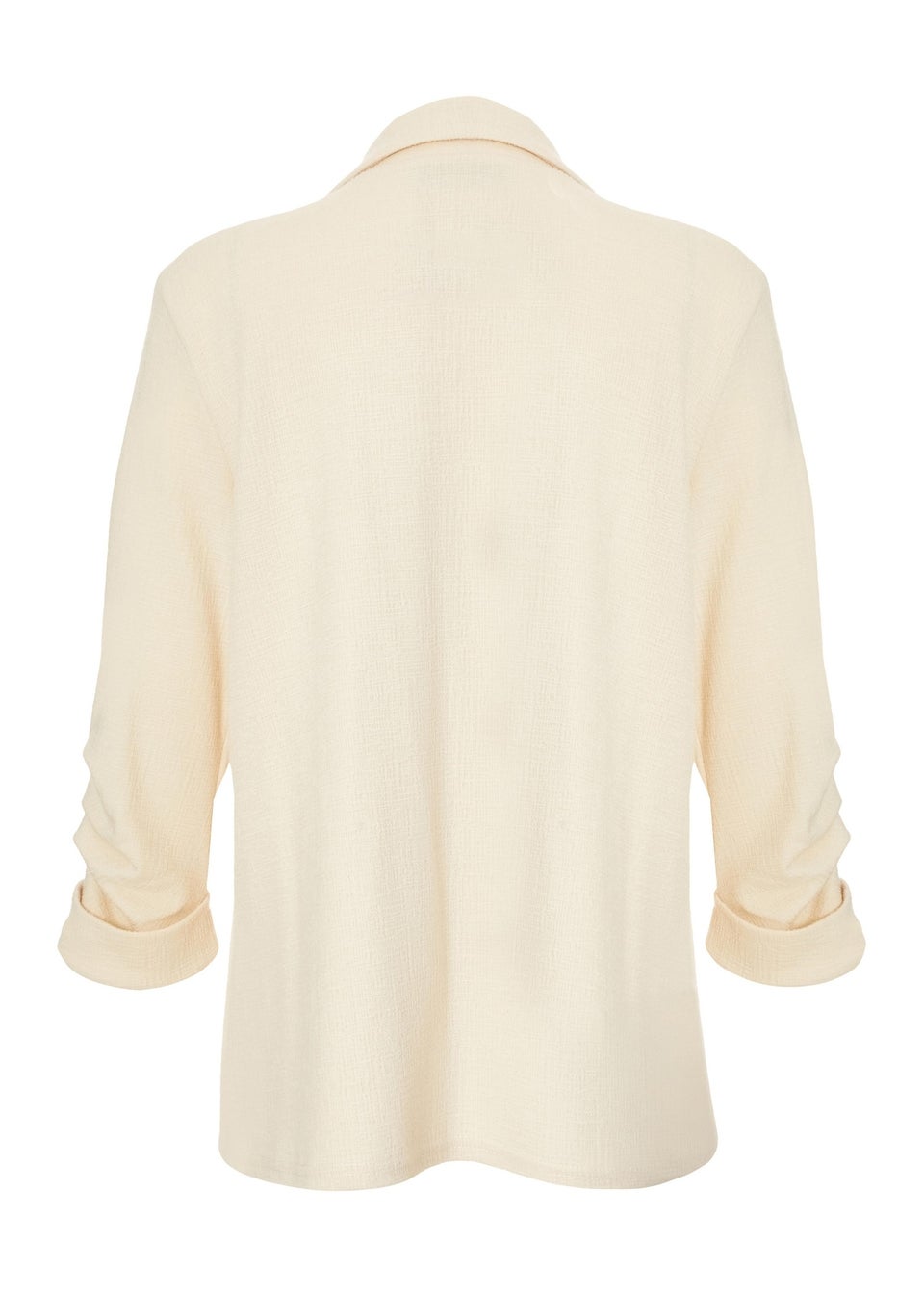 Quiz Stone Textured Ruched Sleeve Blazer