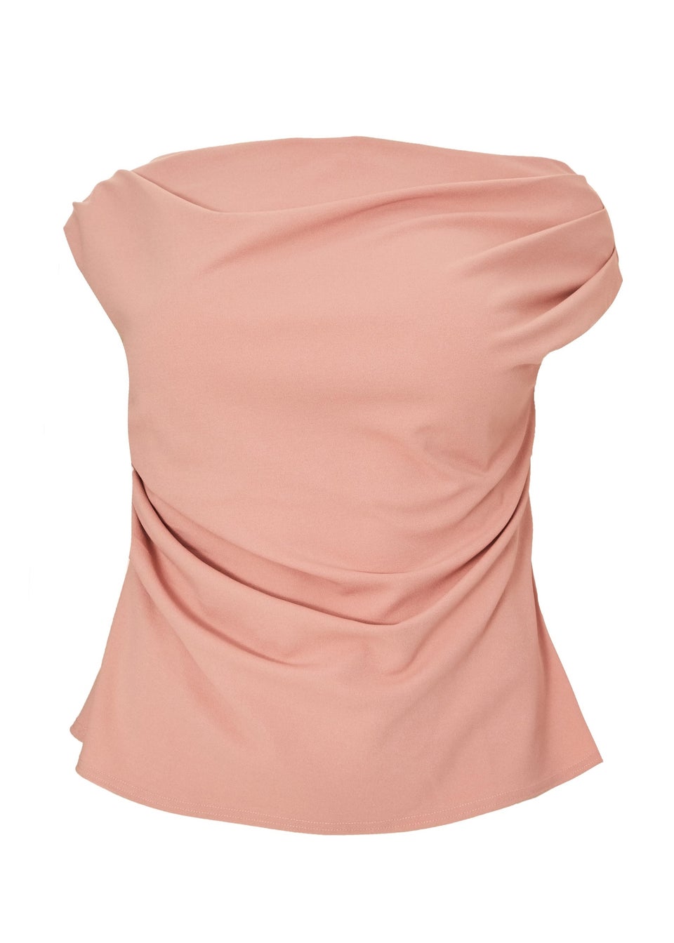 Quiz Pink Curve Drape Neck Top