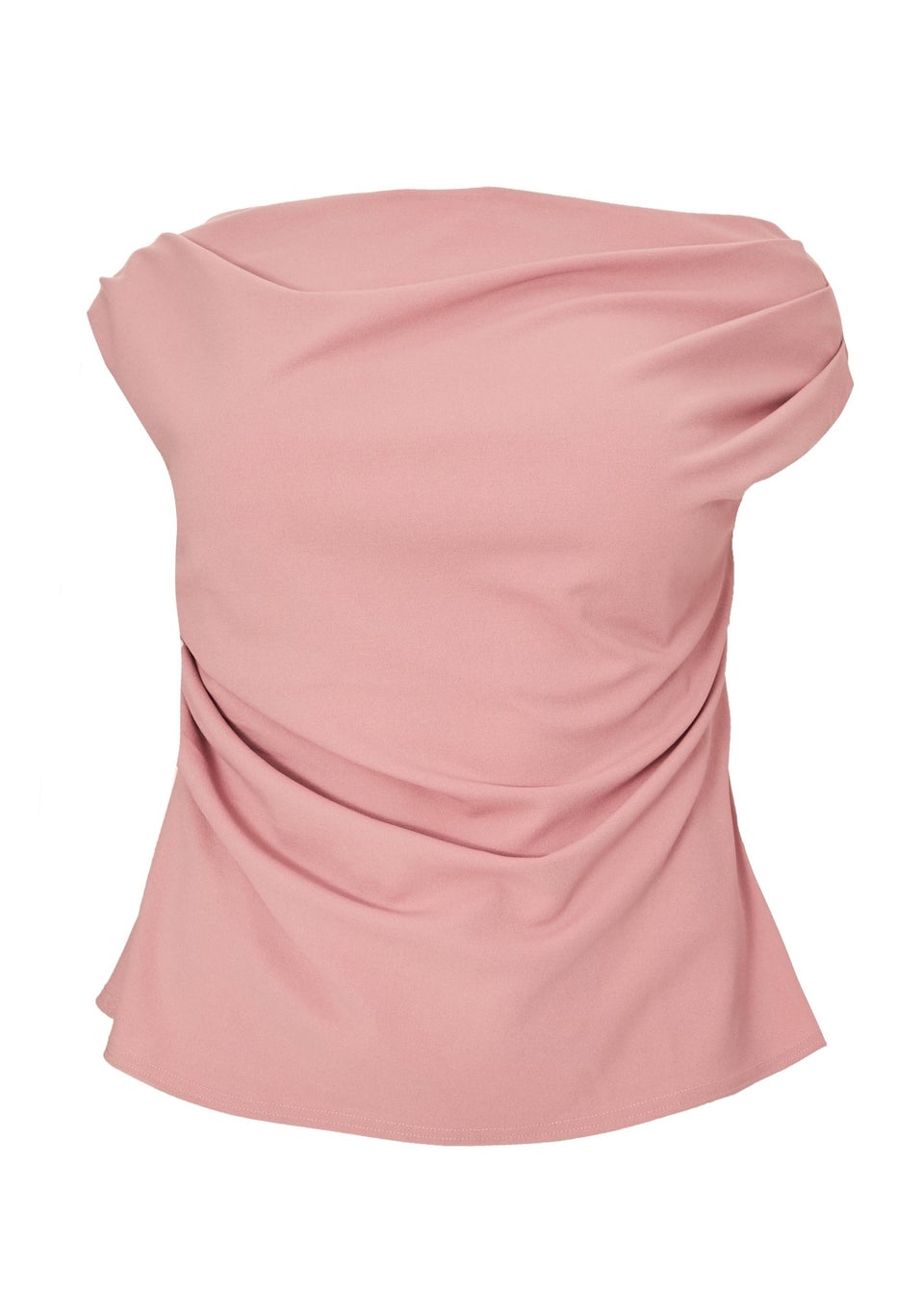 Quiz Pink Curve Drape Neck Top