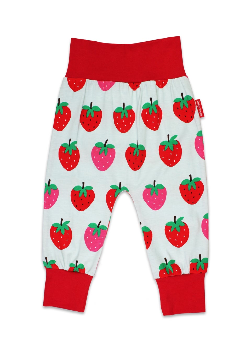 Toby Tiger Organic Red Strawberry Print Yoga Pants (Newborn - 3 years)