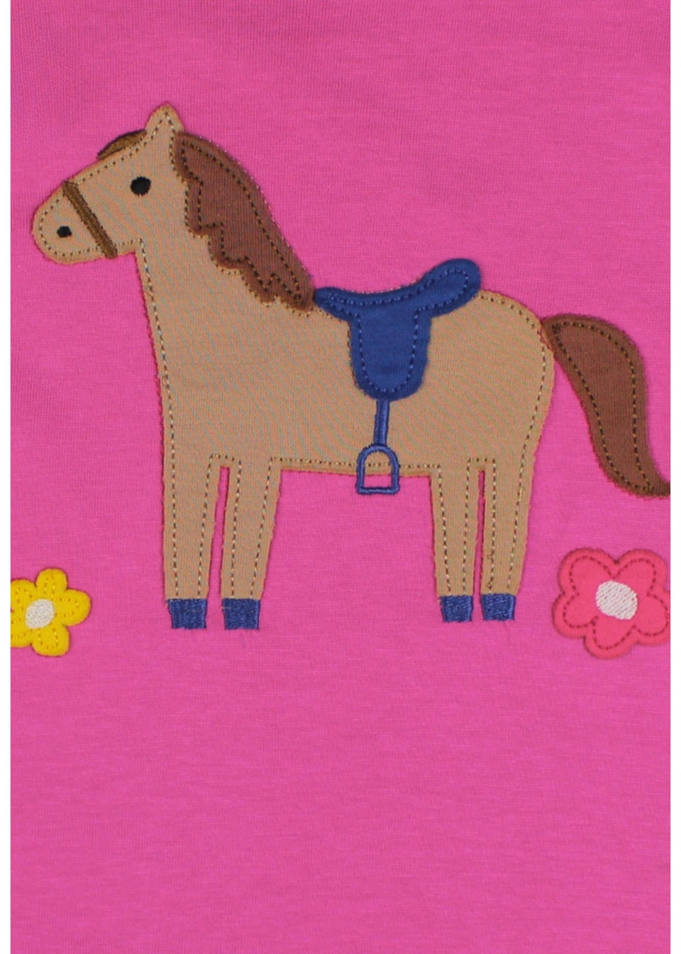 Toby Tiger Organic Pink Pony Applique T-Shirt (6 months - 8 years)