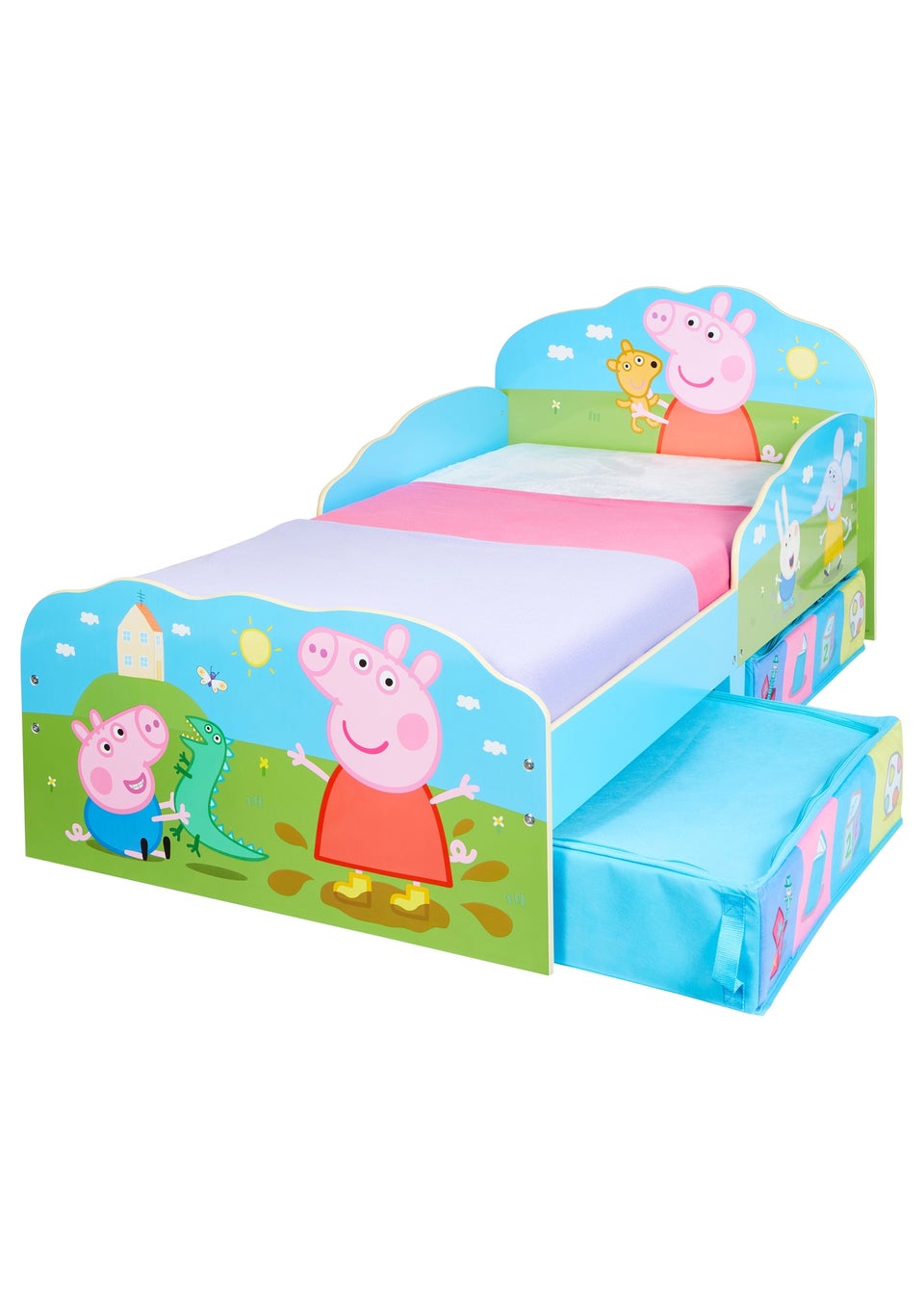 Peppa Pig Blue Playtime Toddler Bed with Storage
