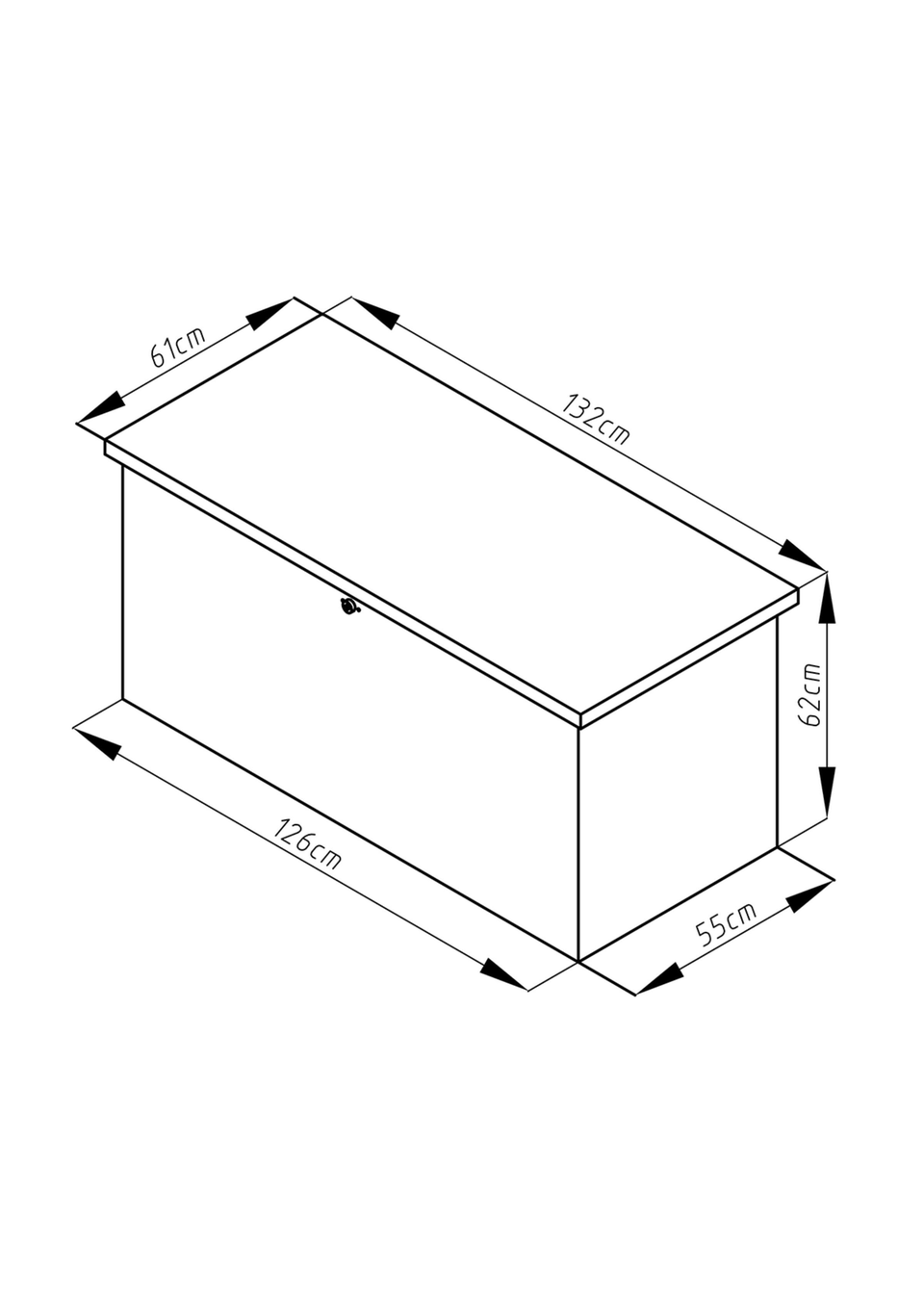 Charles Bentley Metal Storage Chest w/ Lock & Key Waterproof Seal Hydraulic Lid (H62cm x L132cm x W61cm)