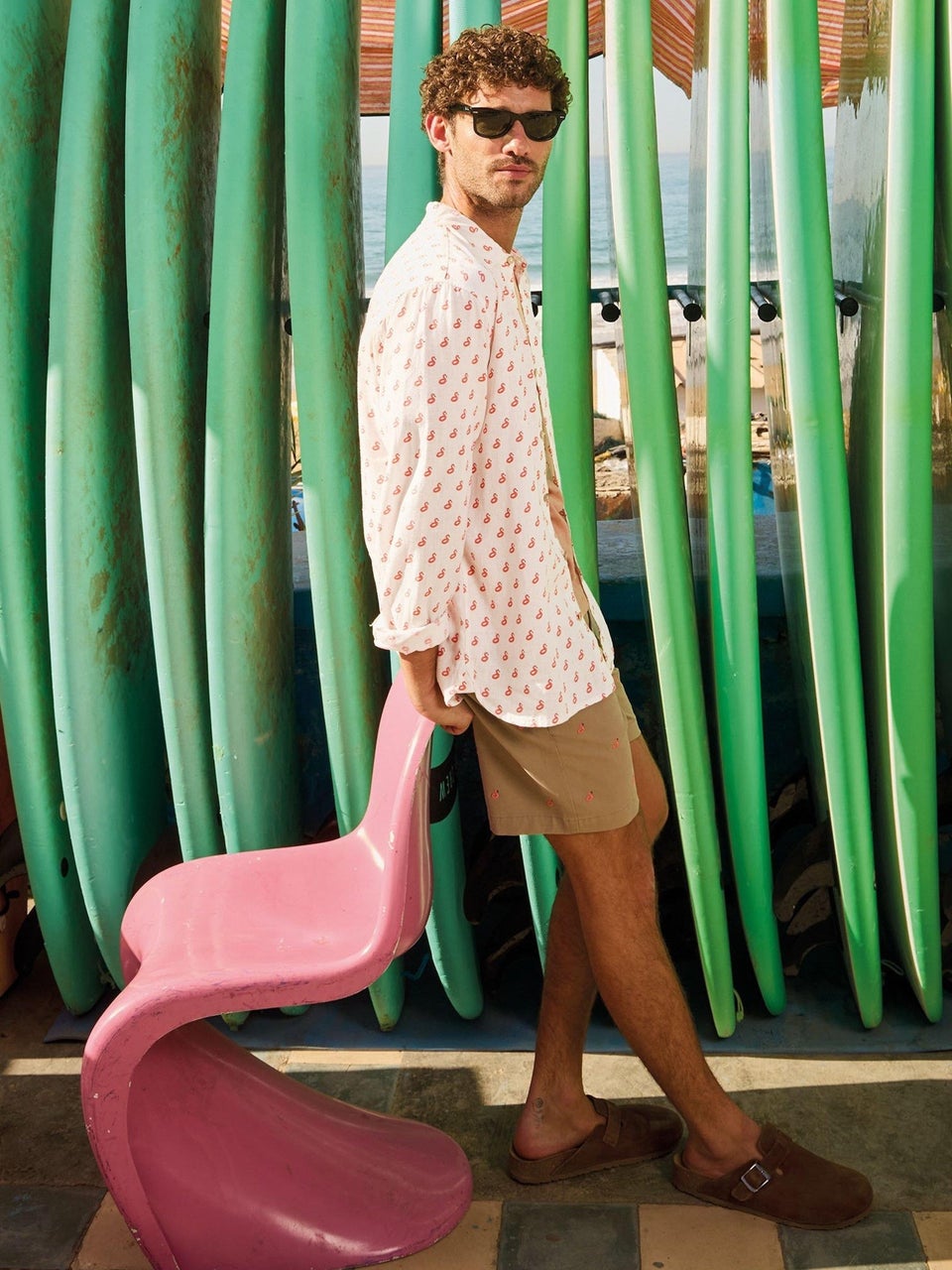Hemd mit Flamingoprint
