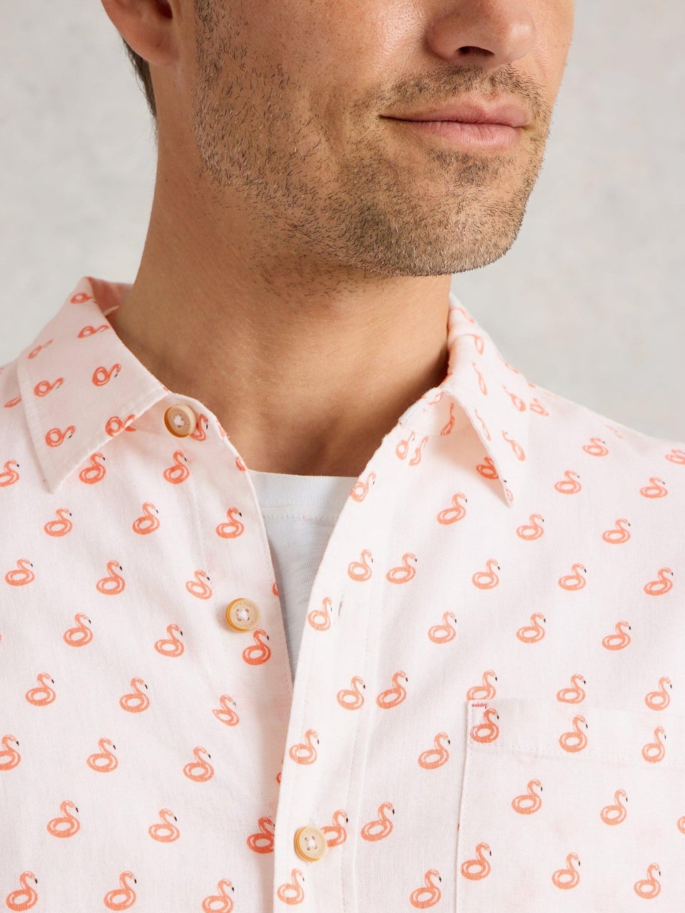 Hemd mit Flamingoprint