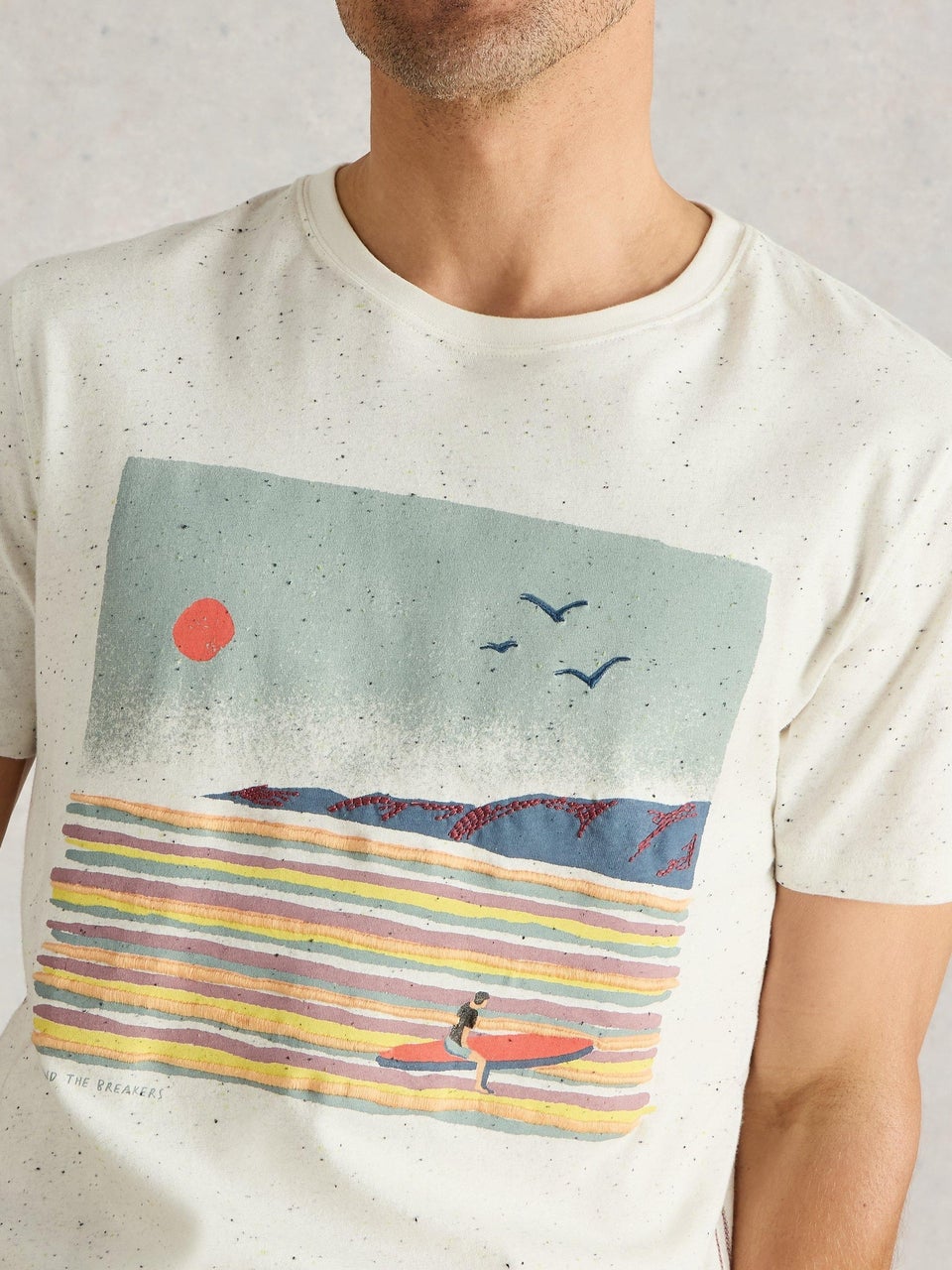 T-Shirt Abersoch mit Surfergrafik
