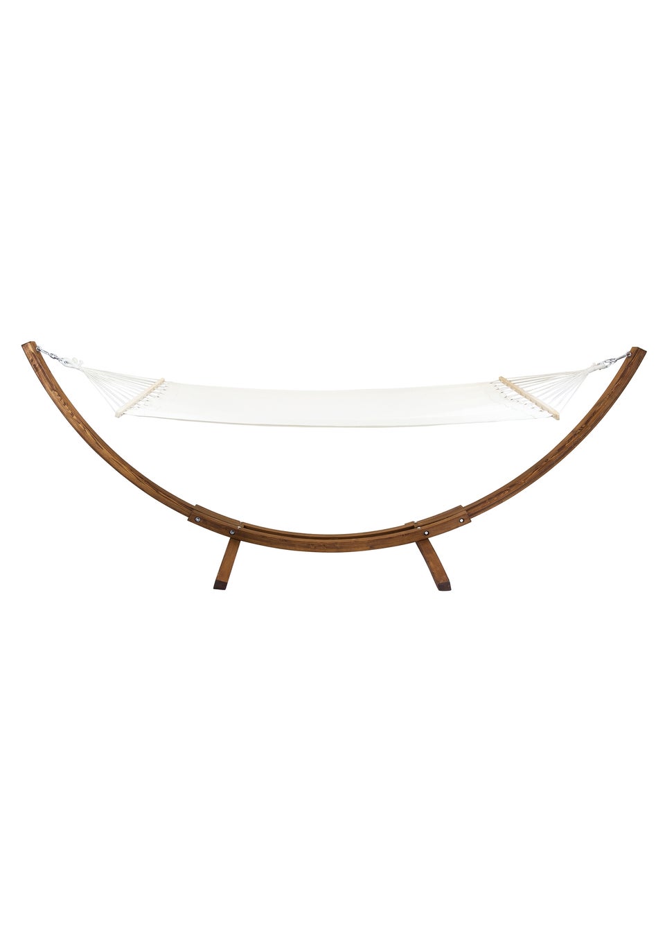 Charles Bentley 3M Garden Hammock With Wooden Arc Stand Cream (One Person)