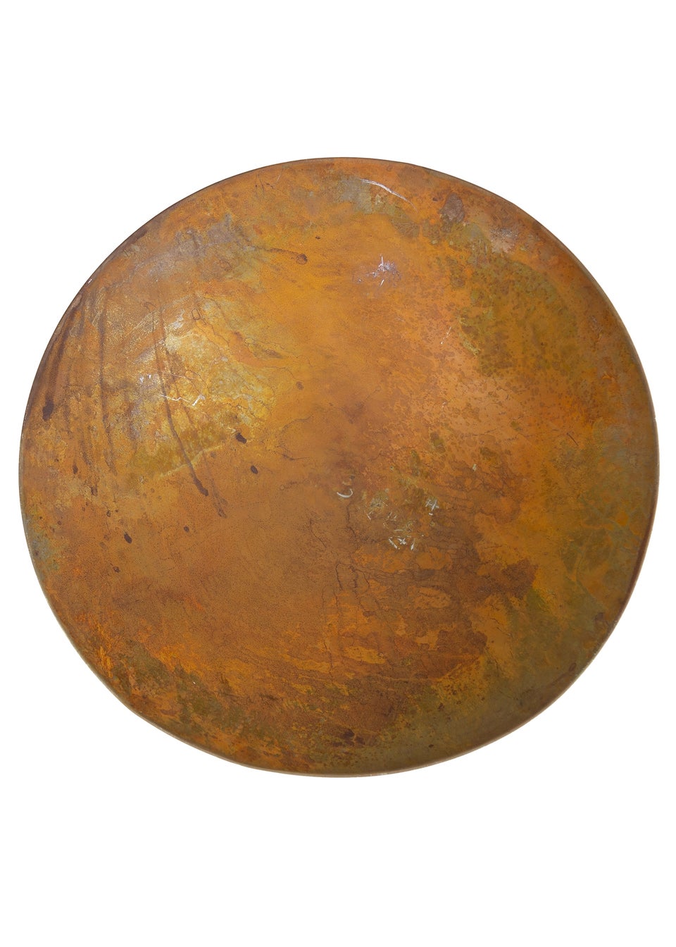 Charles Bentley Oxidized Rust Finish Fire Pit Minimalist Design Outdoor Use